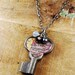 Steampunk Necklace // VINTAGE Heart Shaped Key - Afghanistan Pendant Necklace - Great for Valentines Day - Mothers Day - Anniversaries