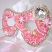 Bold Pink and Gold Floral Pattern Masquerade Mask, Costume, Party Favor, Decoration