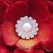 10 Rhinestone Buttons Round Pearl Crystal for Hair Flower Comb Clip Wedding Invitation Ring Pillow BT091
