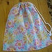 Large Girls Flower Drawstring Book Bag, Toy Bag, Craft Bag, Laundry Bag, Beach Bag