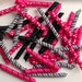 36 Korker 3 inch pieces Black & Shocking Pink Mix