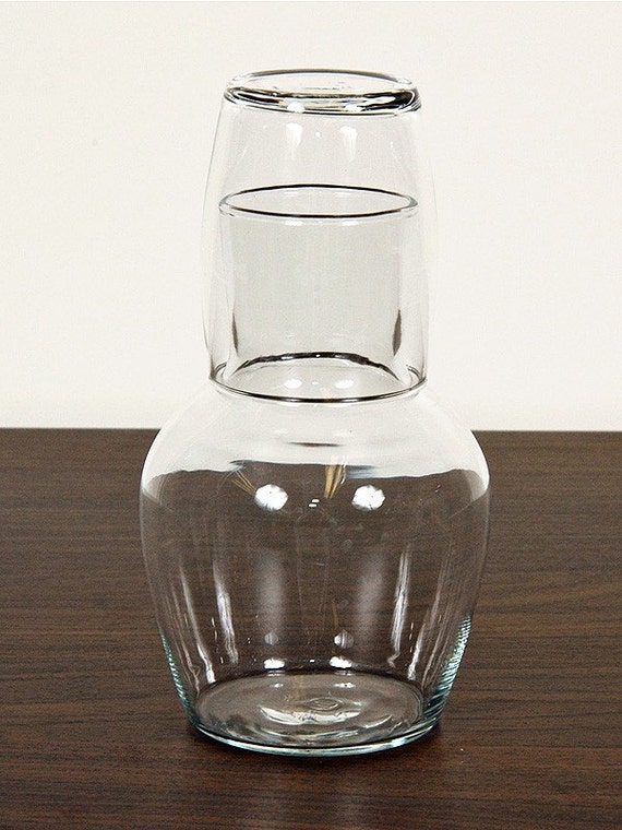 Bedside Carafe with Glass by Libbey Glass
