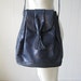 80s leather Susan Gail BUCKET BAG in navy reptile