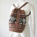 80s large TRIBAL leather backpack