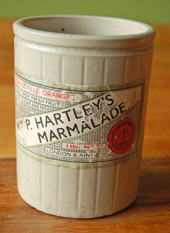 Antique Hartley's Marmalade Crock Seville Orange Jam Pot