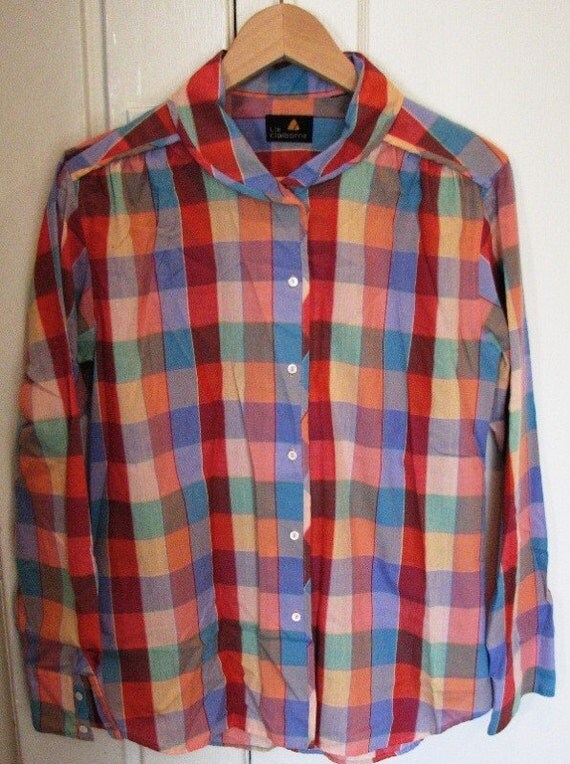 Rainbow plaid shirt