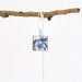 Broken China Pendant - Square - Blue Chintz - Floral - Recycled Plates
