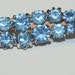 Light Blue Rhinestone Frond Brooch 1960s