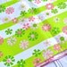 Vintage Vinyl Tablecloth - Leacock Mod Floral in Pink and Green - NOS 52 x 70