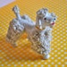 Vintage Spaghetti Poodle - Porcelain Figurine - Gold Collar