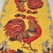Vintage Linen Kitchen Dish Towel - Red and Yellow Roosters