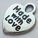 Made with Love Charms Twenty (20) Double Sided Little Heart Pendant Findings Silver Tone Finish - Lead Free
