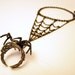 Gothic Steampunk BLACK SPIDER RING with Webbing