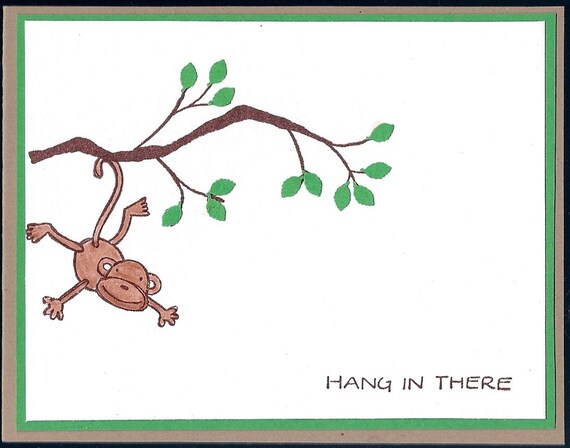 Hang In There Monkey Card