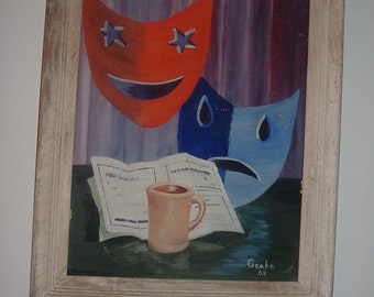 vintage framed painting signed Geake 62
