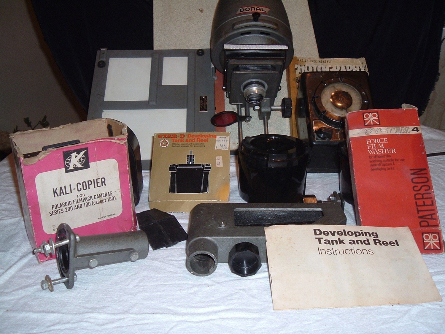 Vintage darkroom Equipment and Books