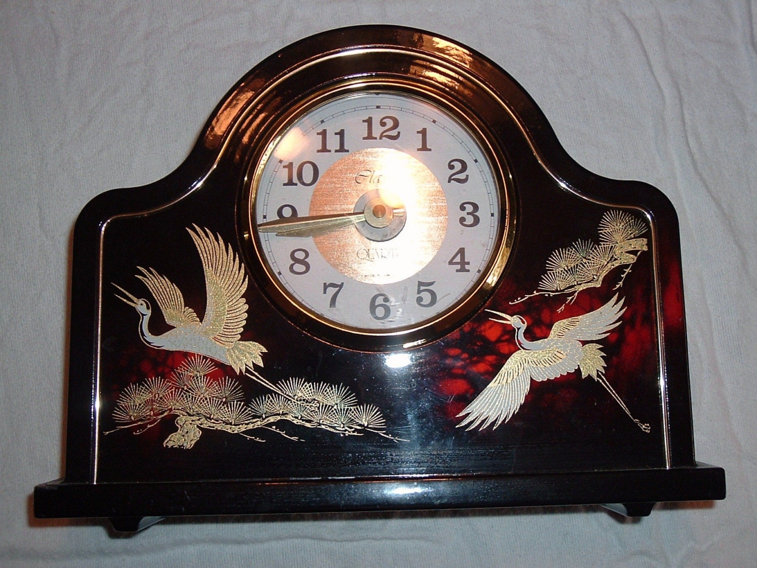 Vintage Quartz Mantel Clock Japanese Style