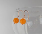 Orange and Copper Dangle Earrings - FINAL SALE