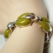 Vintage Bracelet Thermoset 70s Shade of Green Circled by Silver