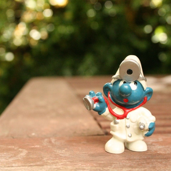 doctor smurf figurine