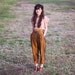 vintage metallic gold silk trousers