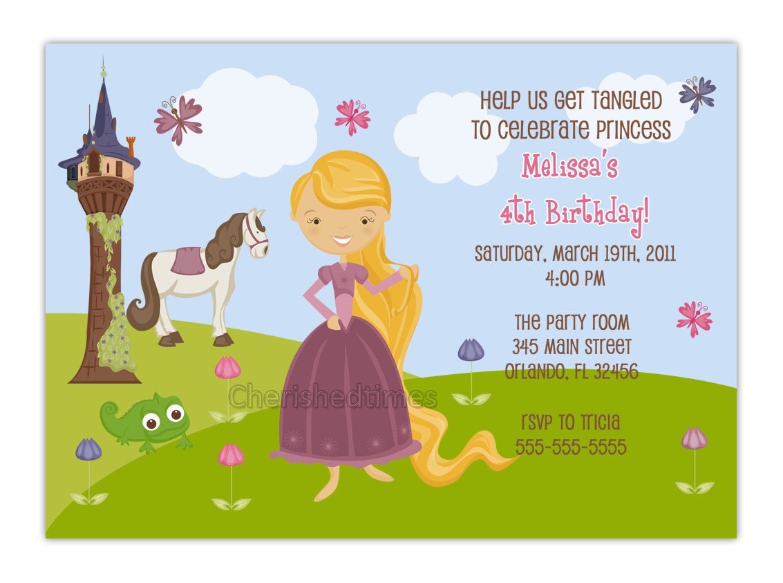 Princess Rapunzel Birthday Party Invitation You by CherishedTimes