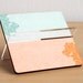 Business card holder desk organizer for her mothers day gift for men office accessory home decor shabbt chic turquoise and orange