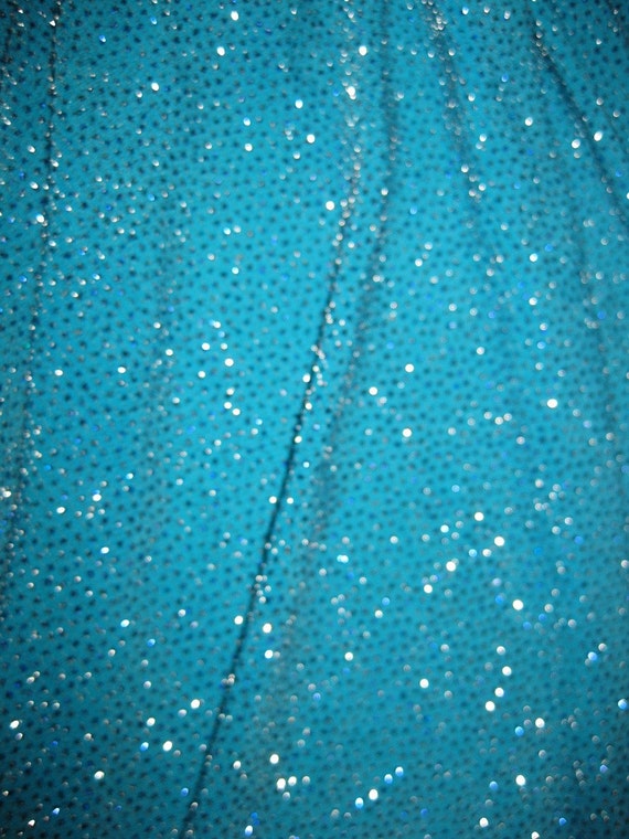 Bright Blue Glitter Slinky Lycra Fabric 3 small pieces