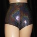 Holographic Stretch High Waisted Booty Shorts