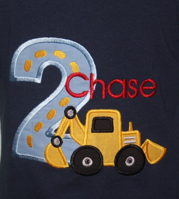 Greatstitch Digger Construction Birthday Shirt 1st Birthday 2nd Birthday 3rd Birthday Il_570xn