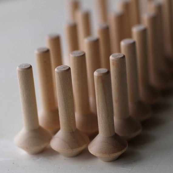 Small Wooden Pegs for Crafting 25 Sanded Unfinished LAST