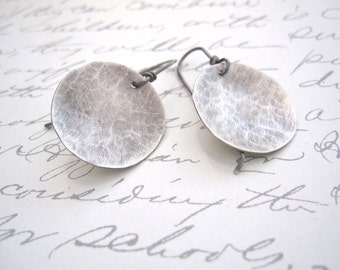 Items similar to Rose Earrings: Oxidized Sterling Silver Long Flower