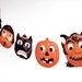 Vintage Halloween Garland, funny German die-cut reproductions, 2D vintage Halloween decor