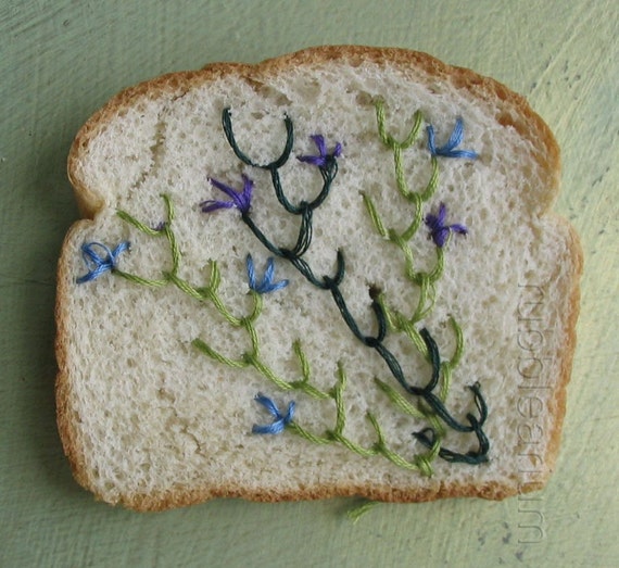 Embroidered Wonder Bread Flower Sampler Art Print