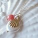 Pearl Necklace, Summer Jewelry, Beach Necklace, Beach Jewelry, Sea Shell Jewelry, Coral and Pearl, 14k Gold Filled Gemstone Necklace