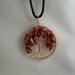 Red South African Chip Bead Tree of Life with Earrings