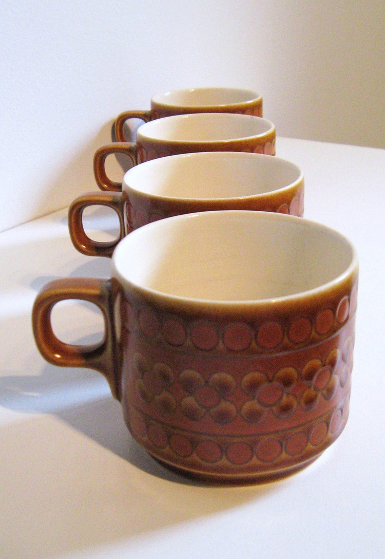 Retro Coffee Mugs Made in England by WhiteWillowVintage on Etsy