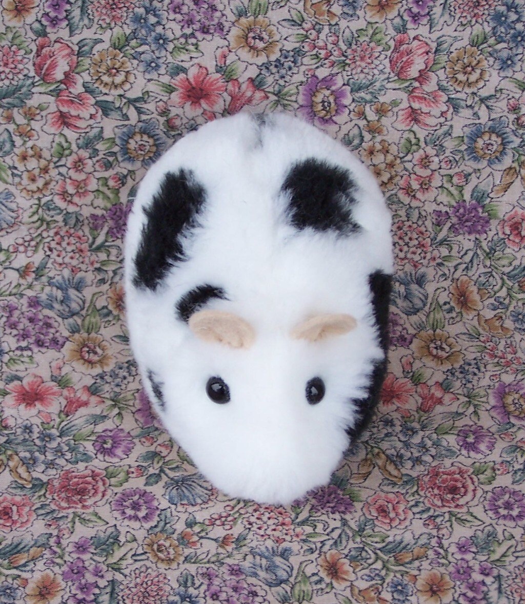 black and white hamster stuffed animal