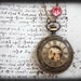 DARK VICTORIAN, mechanical watch movement pendant necklace with vintage hot pink Swarovski crystal jewel