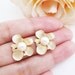 Bridal Earrings Bridesmaid Earrings - Beautiful Matte gold Flower with Cubic Zirconia Sterling Silver Ear posts and freshwater pearl