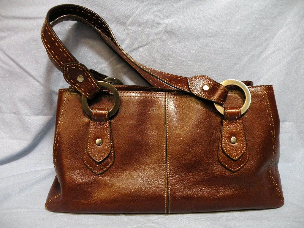 vintage fossil leather bag