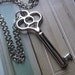 Vintage Style Key Necklace in Silver Finish