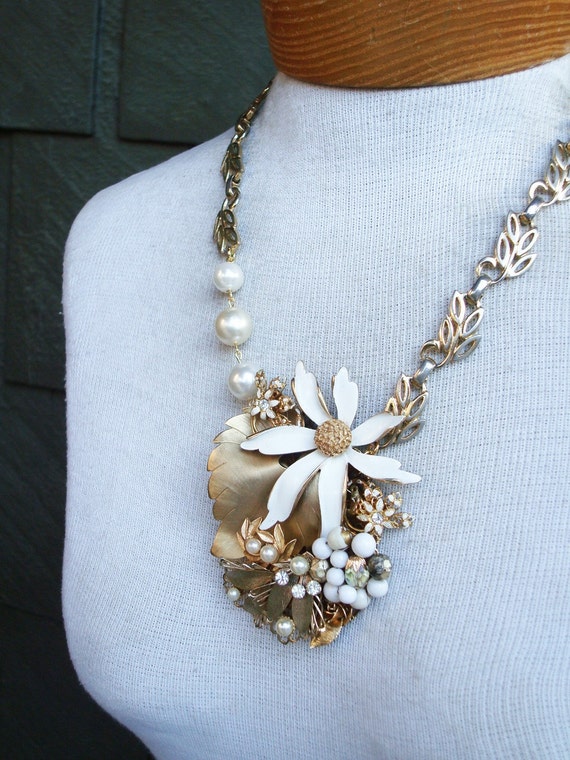 Items similar to Jasmine Revamped Vintage Necklace on Etsy