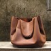 Hand-stitched Brown Leather Double Strapped Shoulder Bag - featured on front Page of Etsy