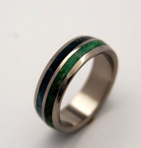 Items similar to Together True - Blue and Green Box Elder Domed Wedding ...