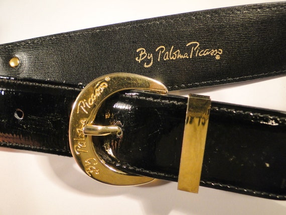 Paloma Picasso Black Leather Vintage BELT