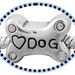 Dog Bone Charm with Clear Rhinestones