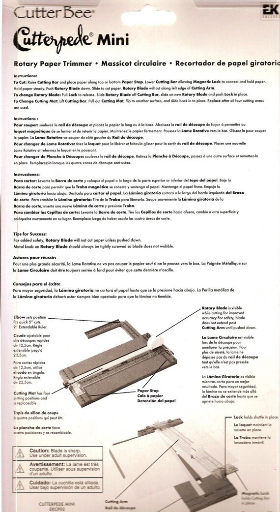 Cutterpede Mini Rotary Paper Trimmer Cutter Bee NIP