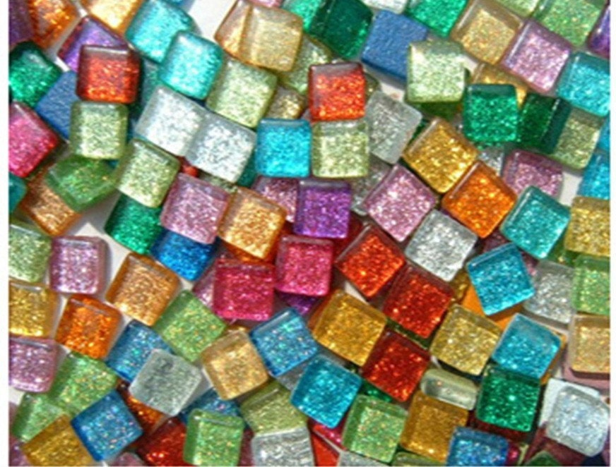 Glitter Glass Tiles100 ct..3/8 inchMosaic tile
