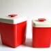 Vintage Red Retro Coffee and Tea Canisters
